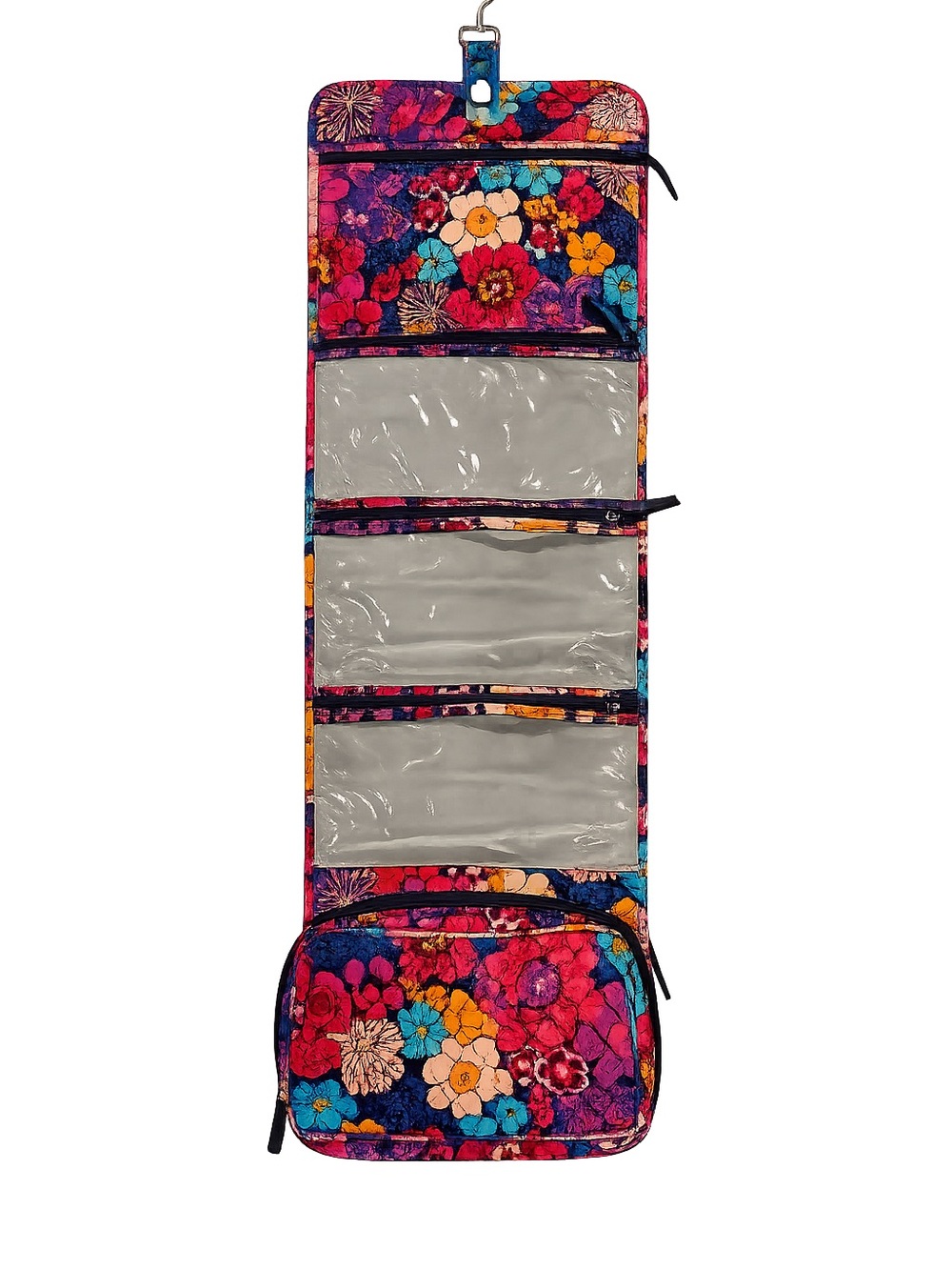 Vera Bradley Hanging Travel Cosmetic Bag Organizer, floral pattern "Floral Fiest